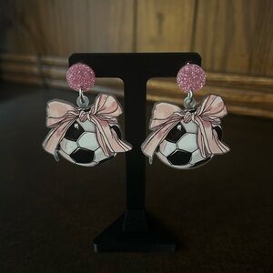 🎁 Soccer Earrings with Bow